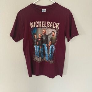 Vintage 2006 Nickelback Concert Tour T Shirt‎ Size S Burgundy Y2K 2 Sided